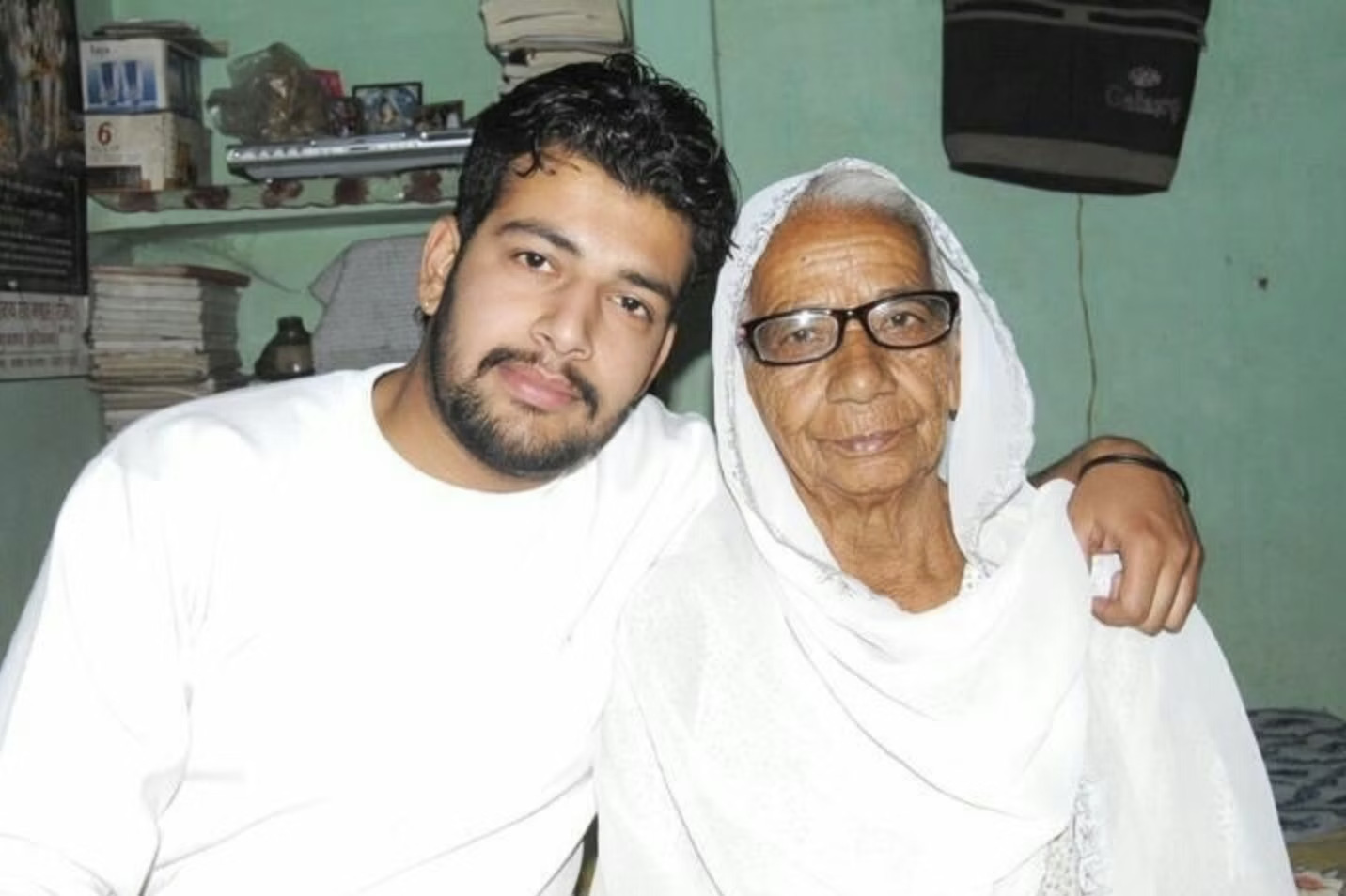 Rajnish Sharma with his mother at the reunion